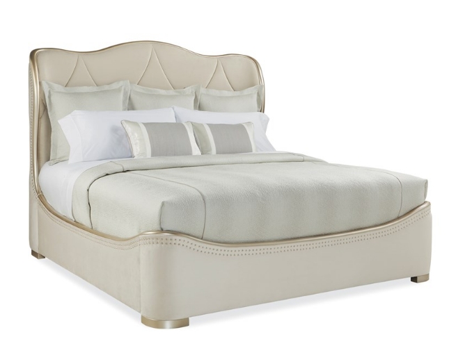 Italian light luxury Solid Wood gold finish Queen Bed Full Bed King Bed  