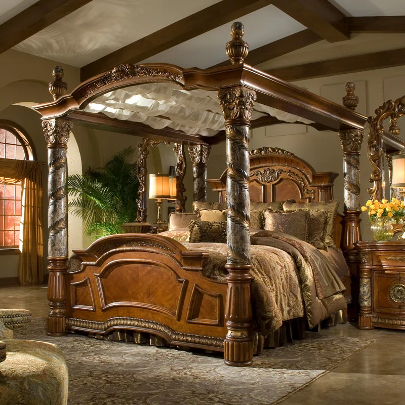 Villa Valencia Solid Wood Four Poster Bed