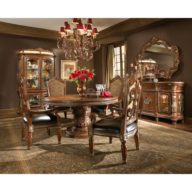 Villa Valencia Extendable Round Solid Wood Dining Table