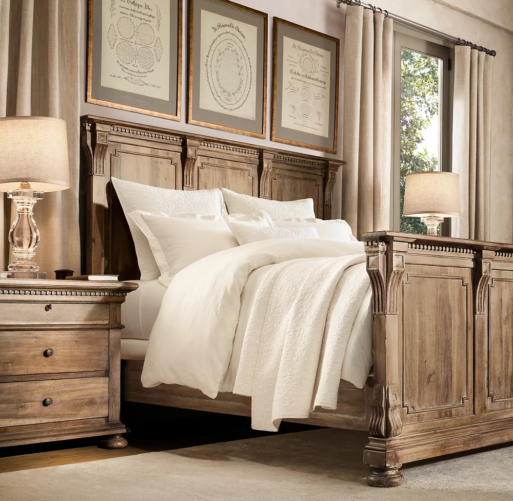 RH ST. JAMES PANEL BED WITH FOOTBOARD