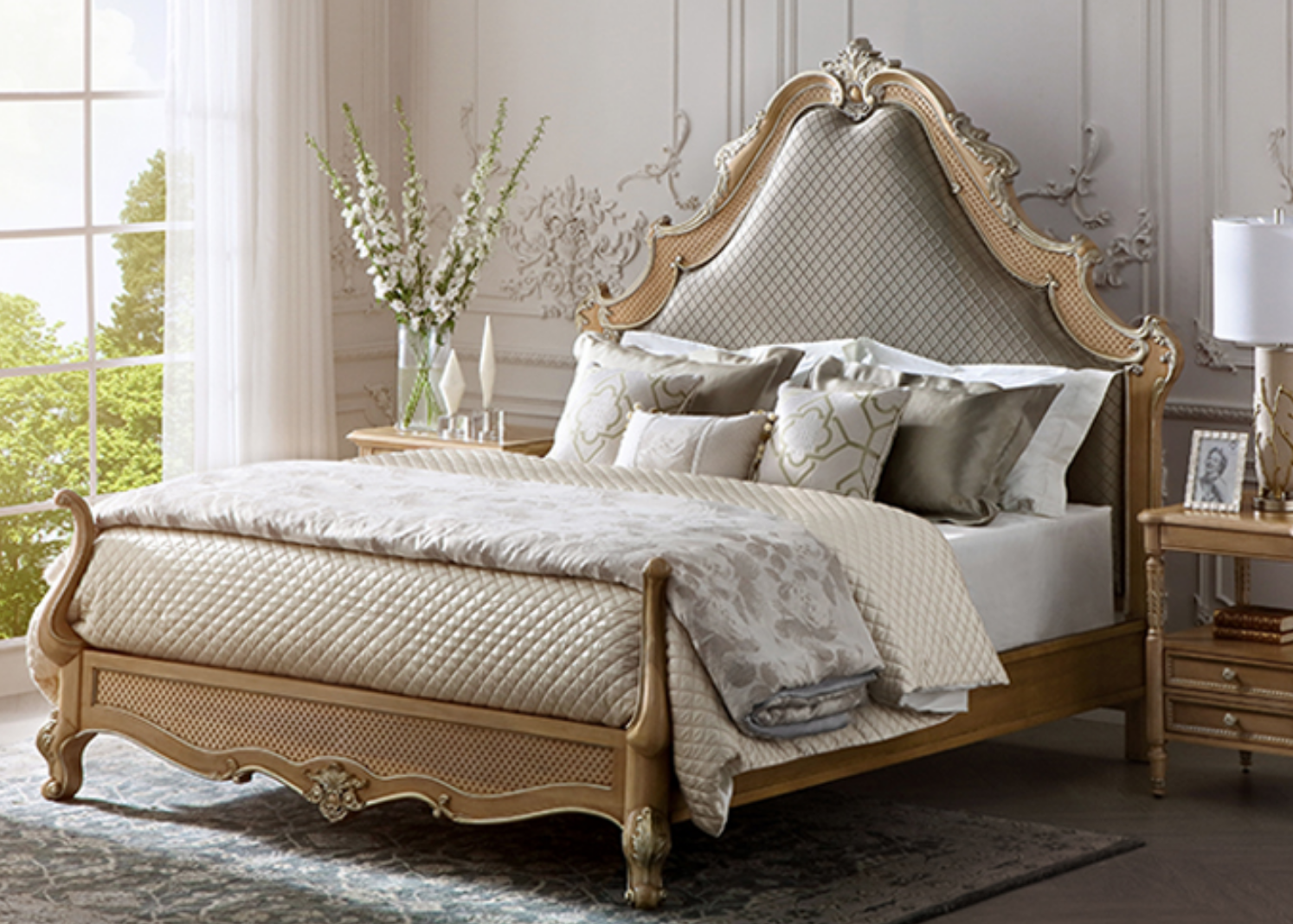 Versailles RoseBed Queen Bed Night Stand